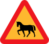 free vector Warning Horses Road Sign clip art