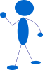 free vector Waving Blue Stick Man clip art