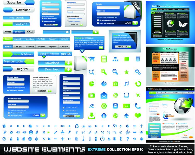 Web design elements (2024) Free EPS Download / 4 Vector