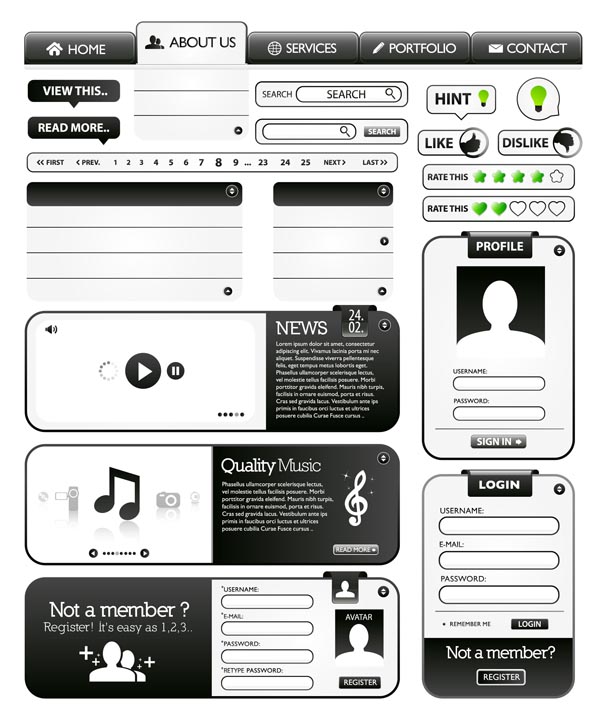 Download Web design elements (3230) Free EPS Download / 4 Vector