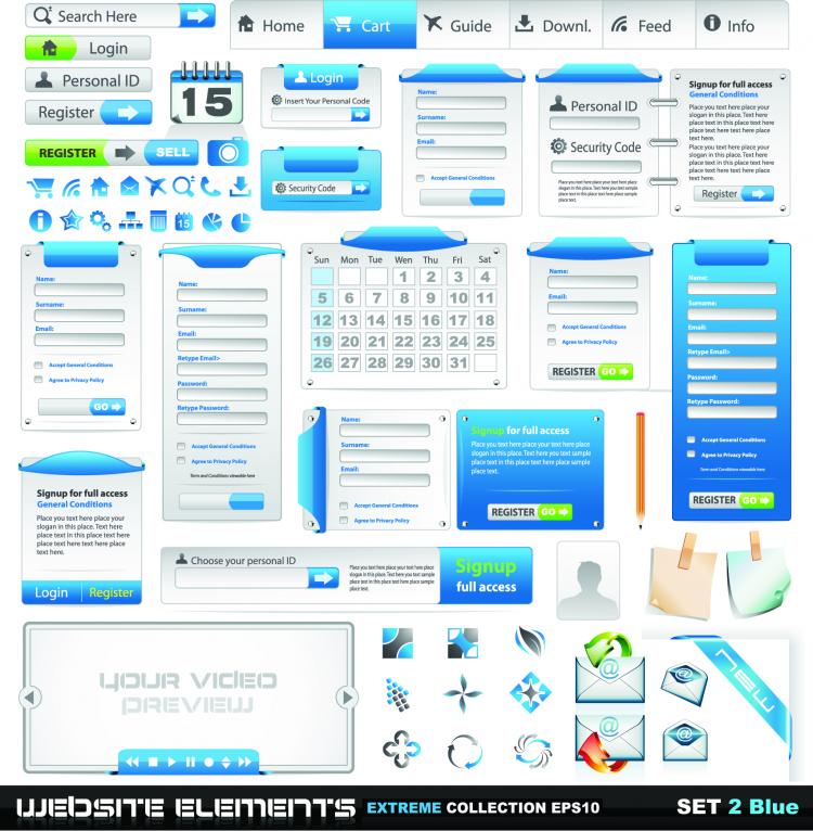 Web design elements (2025) Free EPS Download / 4 Vector