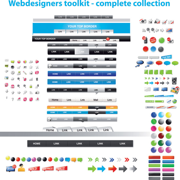 free vector Web design elements vector used