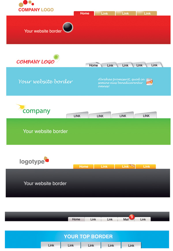 free vector Website header template vector