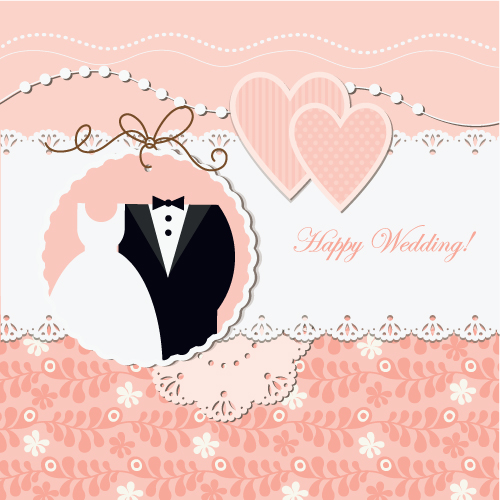 free vector Wedding label background 01 vector