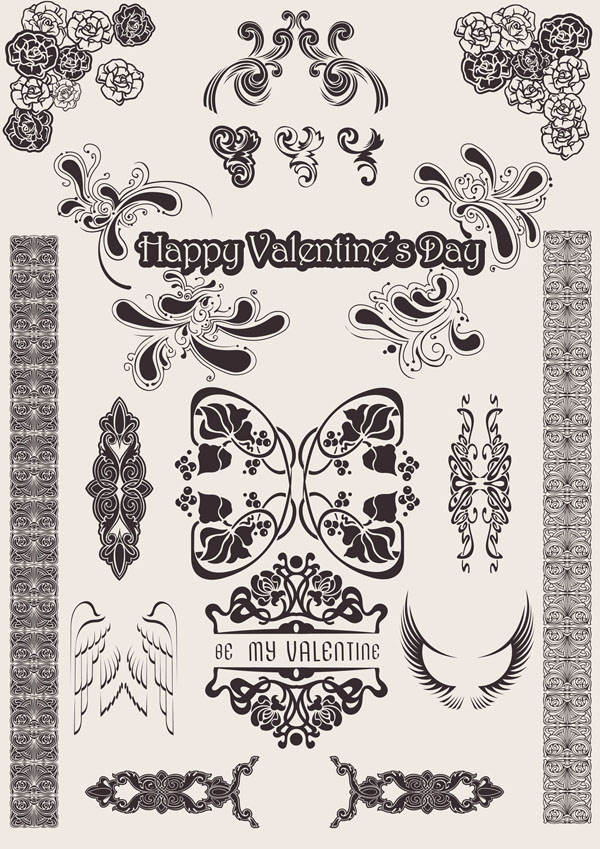 free vector Wedding Lace Pattern Vector Material Marriage Wedding Angels