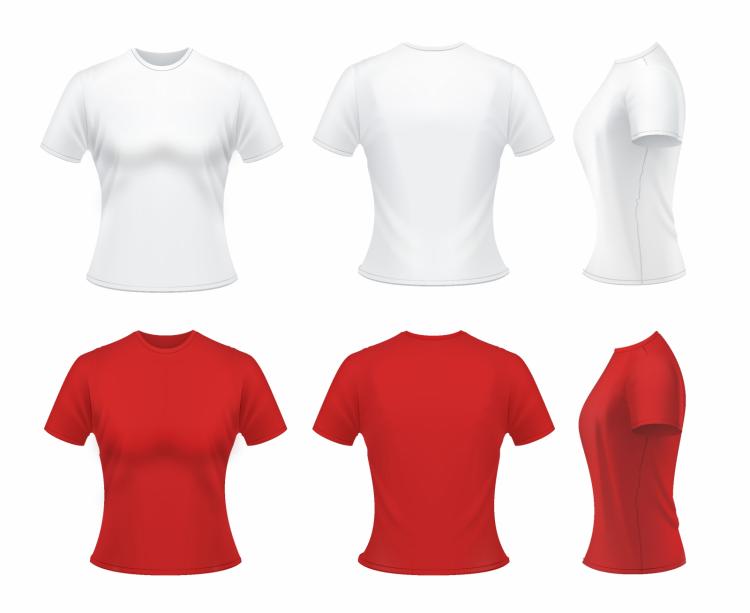 free vector White and red t-shirts