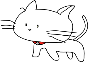 free vector White Cartoon Cat clip art