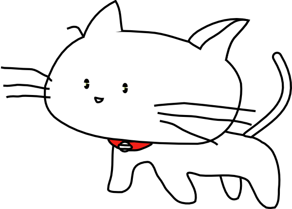 free vector White Cartoon Cat clip art