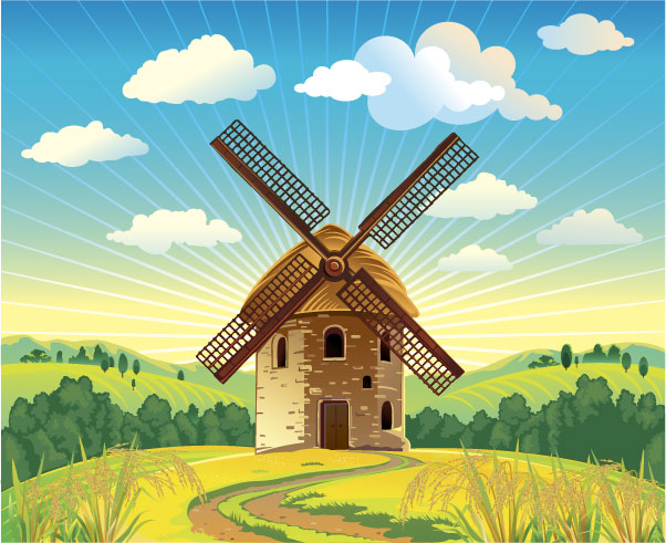 free vector Windmill classic and  modern