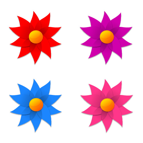 free vector Windmill shape of small flowers vector material