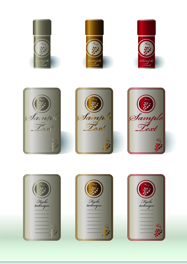 free vector Wine bottles and bottle caps attached vector