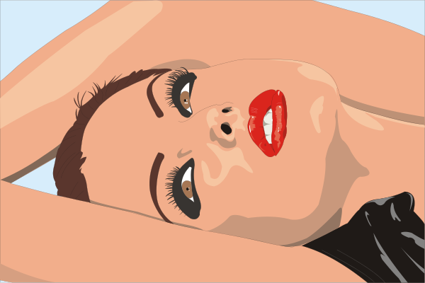 free vector Woman Laying Down With Lipstick clip art