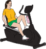 free vector Woman On Exercise Bike clip art