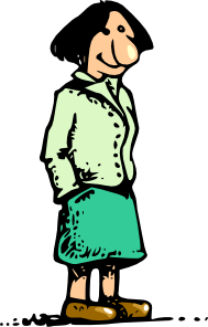 Download Woman Standing Smiling Cartoon clip art (106319) Free SVG ...