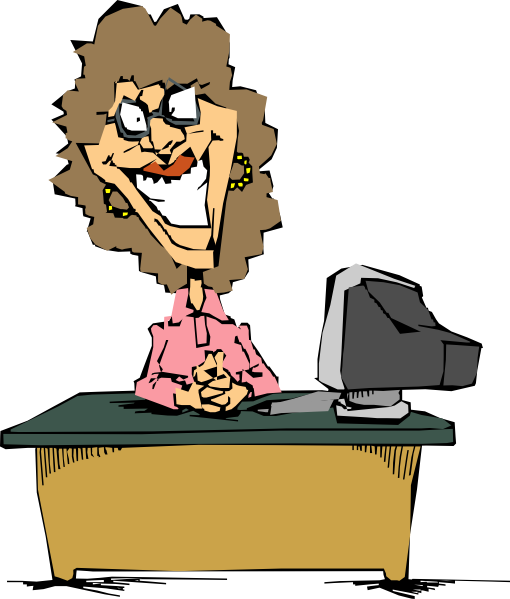 free vector Woman Using A Computer clip art