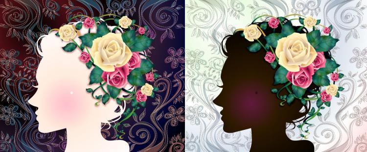 free vector Woman with flowers vector 1