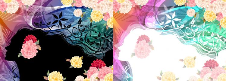 free vector Woman with flowers vector 5