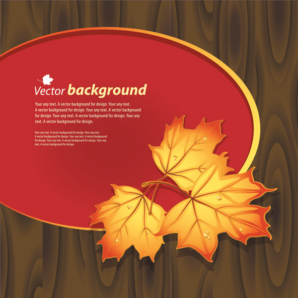 free vector Wood and maple leaf vector