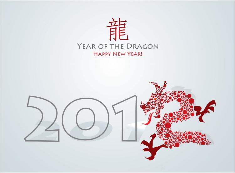 free vector Year of the dragon cards 03 vector