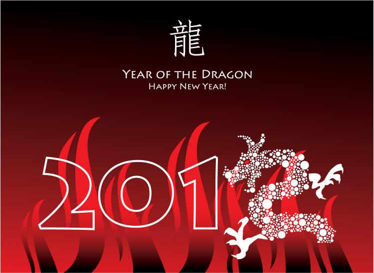 free vector Year of the dragon cards 04 vector