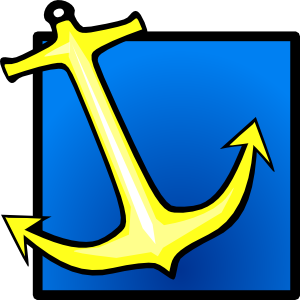 free vector Yellow Anchor Blue Background clip art