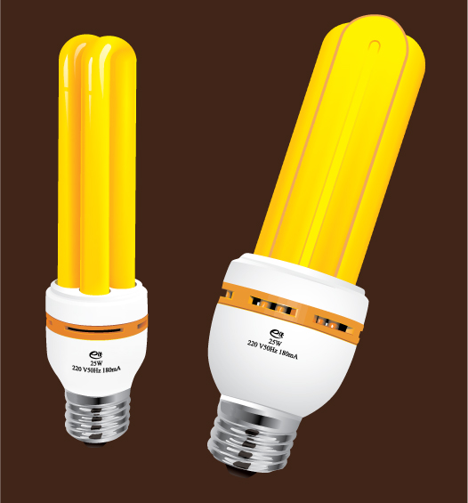 free vector Yellow and white energy-saving lamps vector