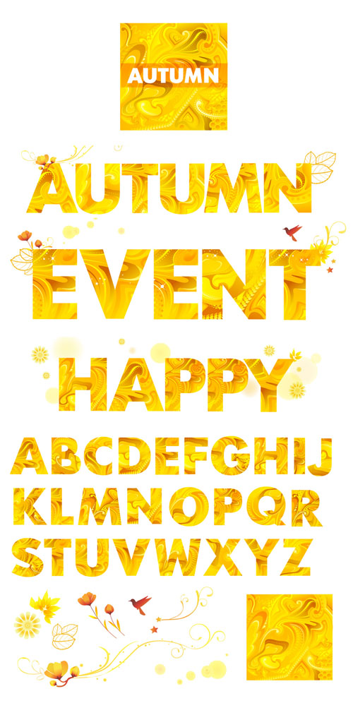 free vector Yellow autumn clip art letters