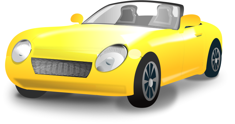 free vector Yellow Convertible sports car