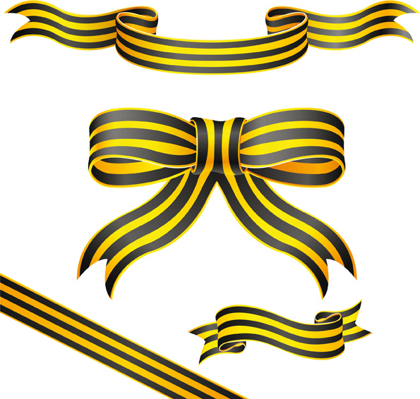 free vector Yellow stripes and ribbons vector