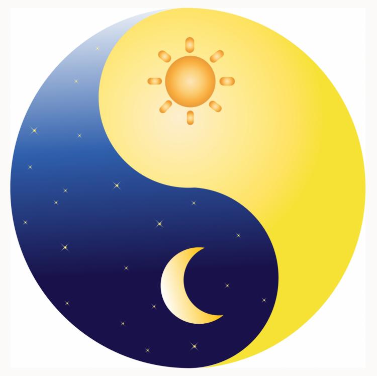 free vector Ying yang sun and moon