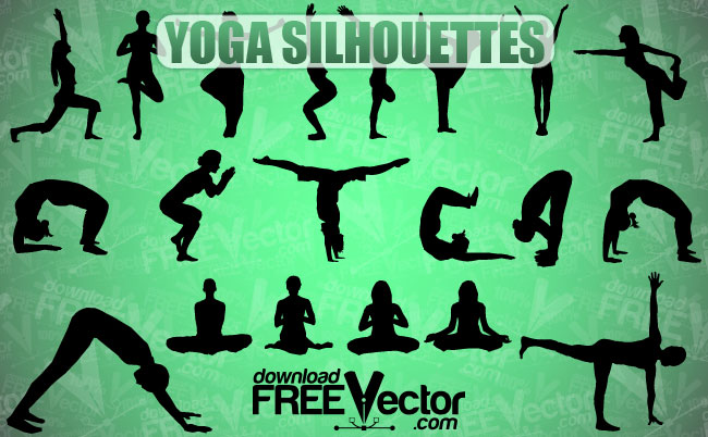 free vector Yoga Silhouettes