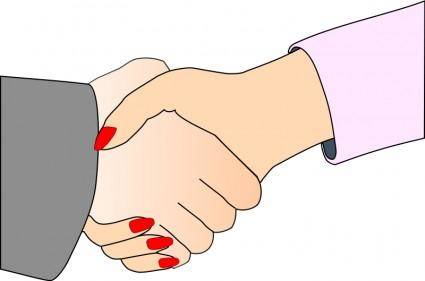 Handshake with Black Outline (white man and woman)