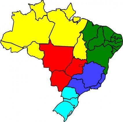 Colored map of Brazil