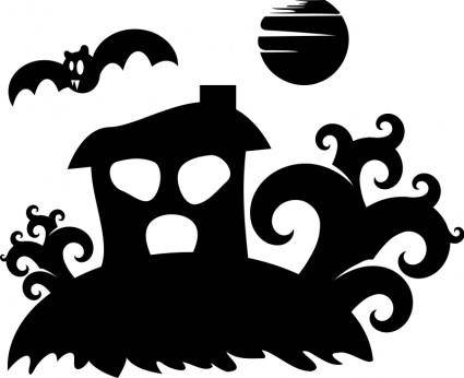 Halloween - spooky house silhouette