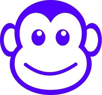 Funny monkey face simple path