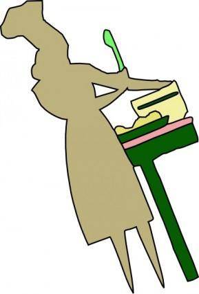 Lady Cooking Food clip art