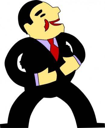 Cartoon Man Wearing Suit Tie clip art