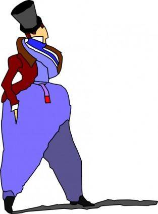 Cartoon Lady Walking In Fashion Dress clip art
