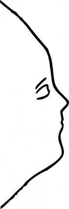 Human Face Sideview Outline clip art