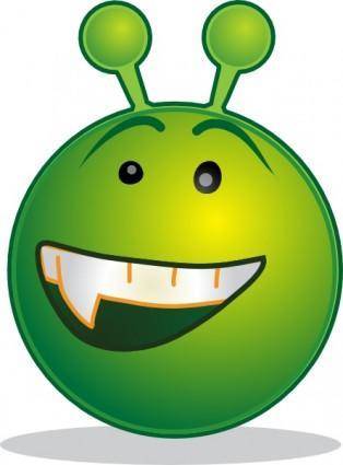 Smiley Green Alien Aaah clip art