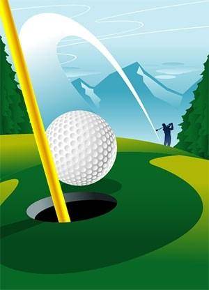 Hole golf course a vector