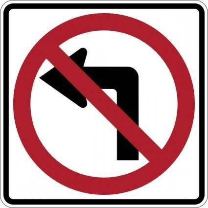 No Left Turn Sign clip art