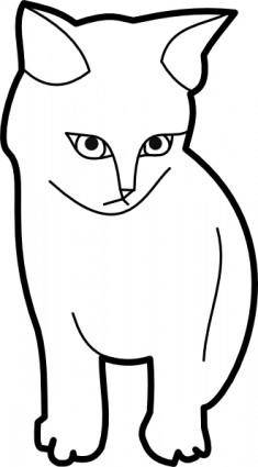 Themanwithoutsex Sitting Cat Outline clip art