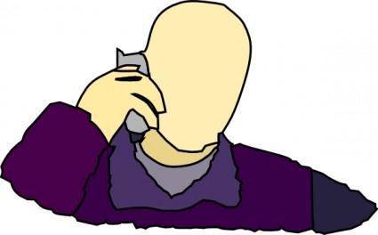 Man Answering The Phone clip art