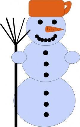 Snowman With Broom clip art