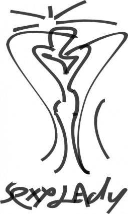 Artistic Lineart Sexy Lady clip art