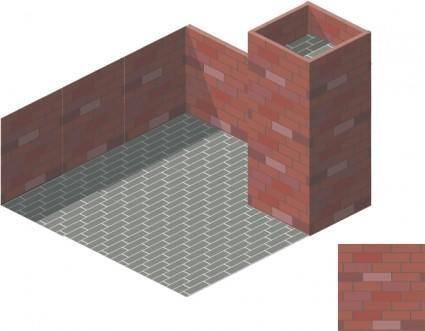 Brick Tile Isometric clip art