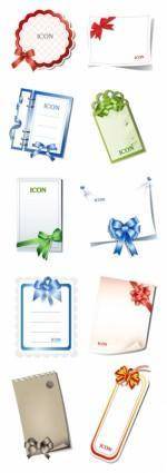 10 blank cards with bow vector