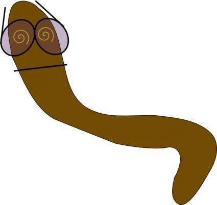 Worm With Glasses clip art