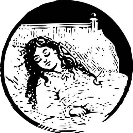 Sleeping Girl clip art